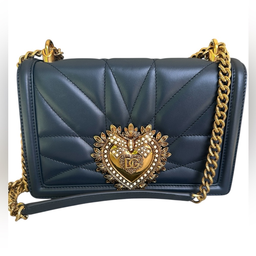 Dolce & Gabbana Devotion Quilted Cross Body bag in Navy